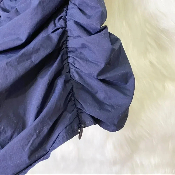 SEA Livia Navy Ruched Ruffle‎ Off Shoulder Blouse Sz 2 - Picture 5 of 8